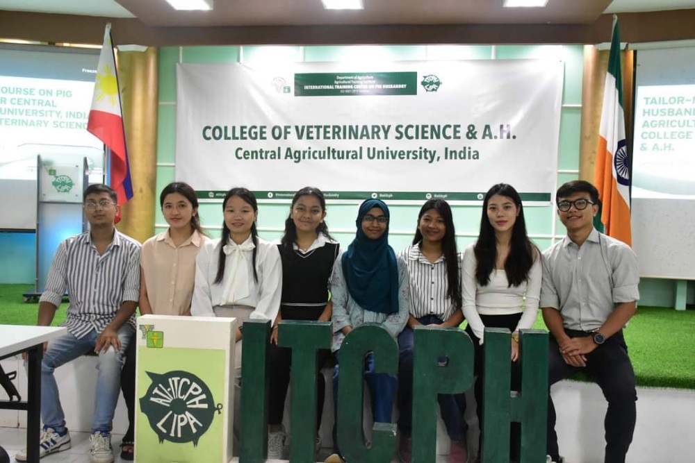 Seven students from College of Veterinary Sciences & Animal Husbandry, Central Agricultural University (I), Jalukie attended foreign training for one month.
